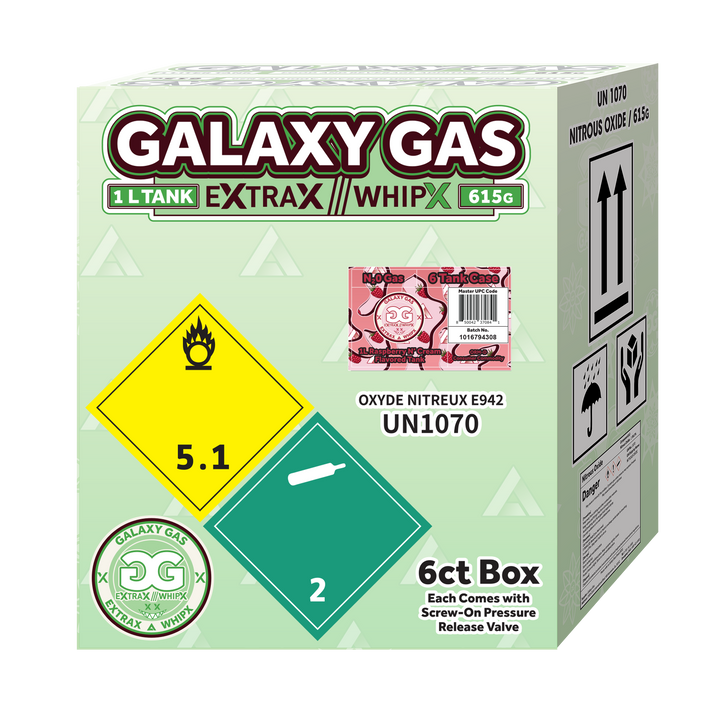 Galaxy Gas X WhipX 1L Nitrous Oxide N2O 615g Tank - Raspberry N Cream